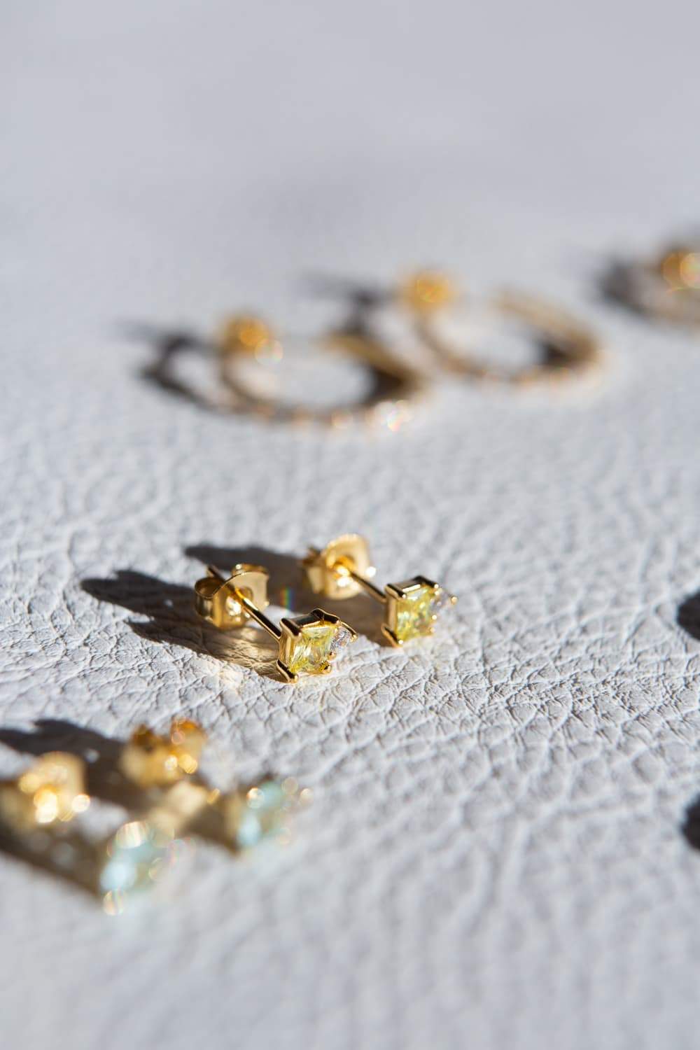 Buy Gold Flower Shaped Second Stud Earrings at FKJewellers | FKJERN18K3150  – FK Jewellers